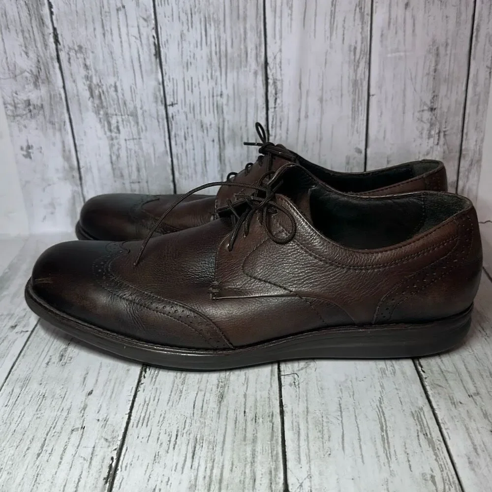 Johnston & Murphy Mens Wingtip Oxfords Brown SheepSkin Size 11‎